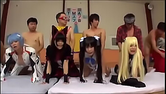 Asian Cosplay Orgy With Cute Girls