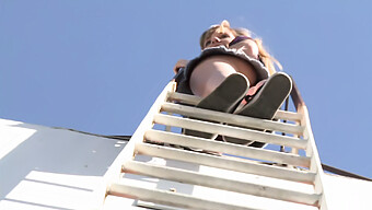 Intimate Views Of A Steamy Encounter On A Rooftop Deck